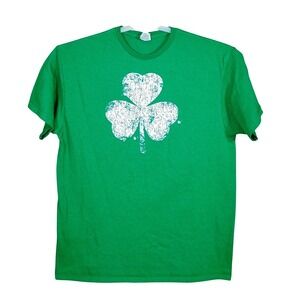 Mens Kelly Green St Patricks Day Shamrock Graphic T-Shirt - Cotton - XL